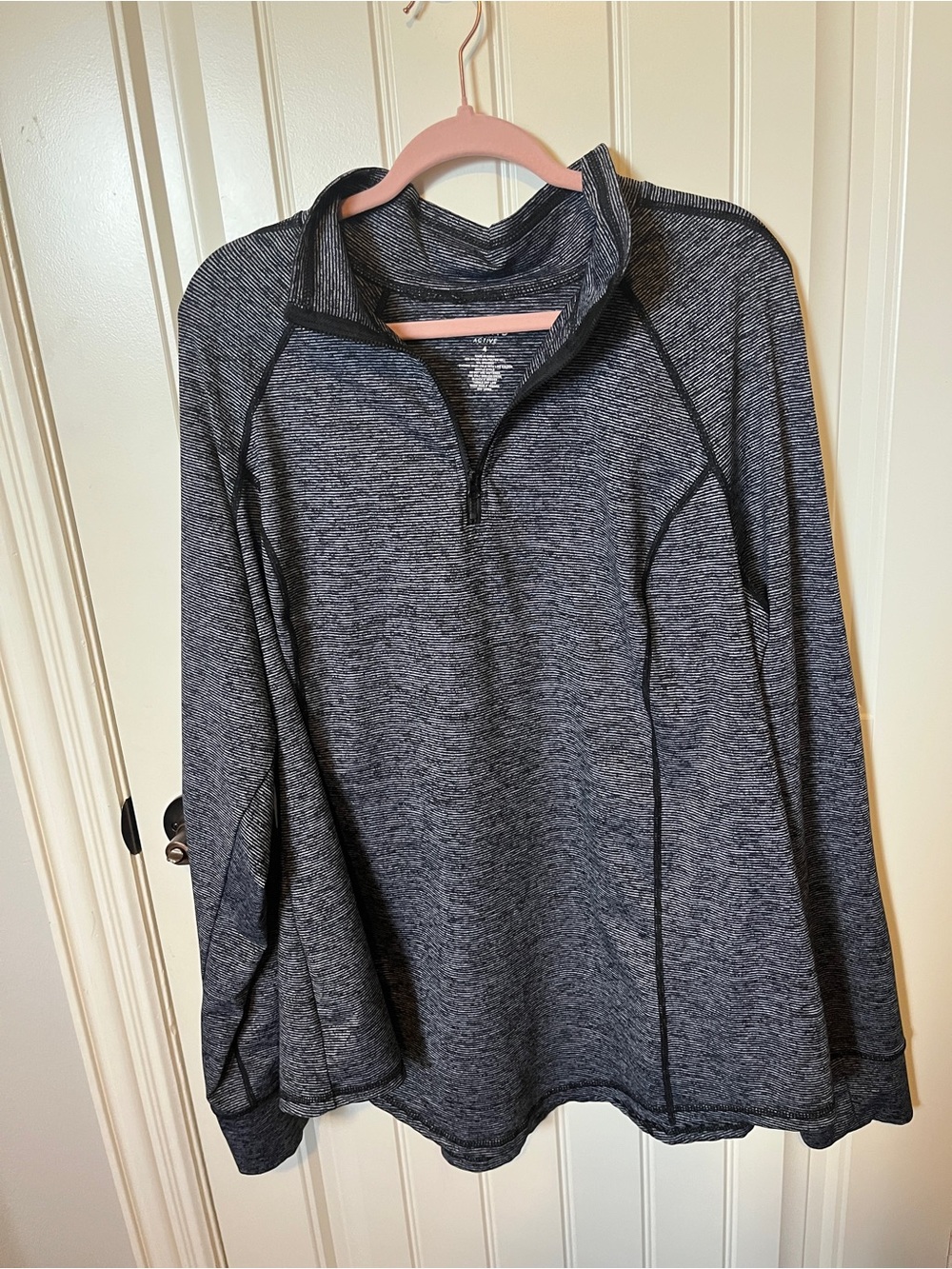 torrid Charcoal Gray Marled Quarter-Zip Long Sleeve Top